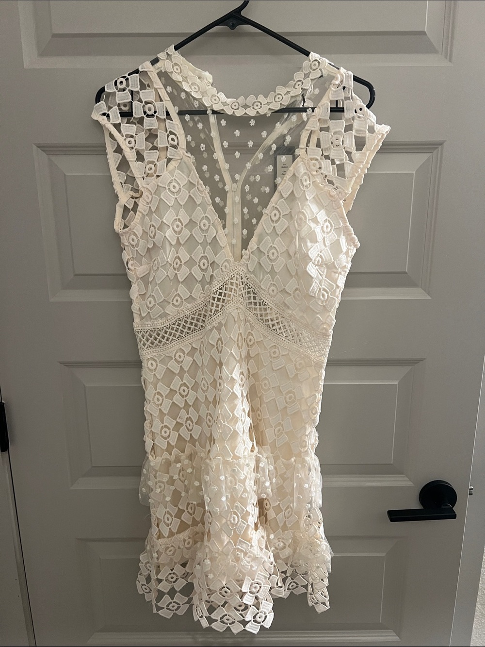 White embroidered mini dress